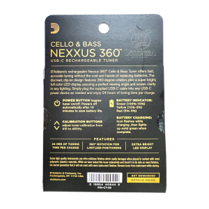 D'ADDARIO PW-CT-29 NEXXUS 360 CELLO E BASSO ACCORDATORE RICARICABILE