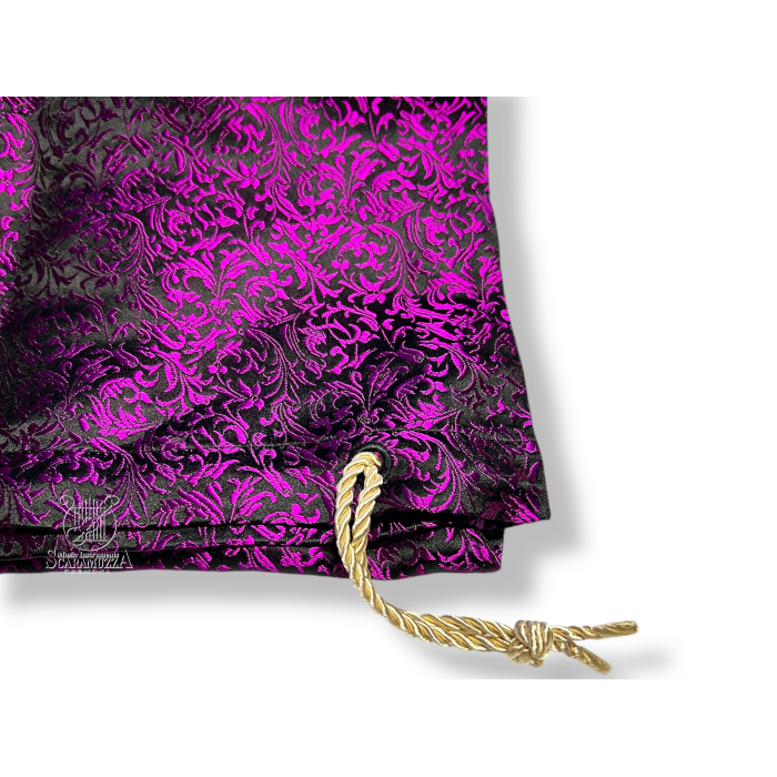 WOW SACCA PER VIOLA DOPPIO STRATO 100% SETA JACQUARD FLOREAL VIOLET