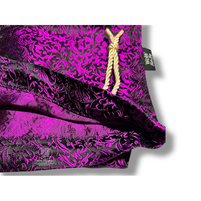 WOW SACCA PER VIOLA DOPPIO STRATO 100% SETA JACQUARD FLOREAL VIOLET