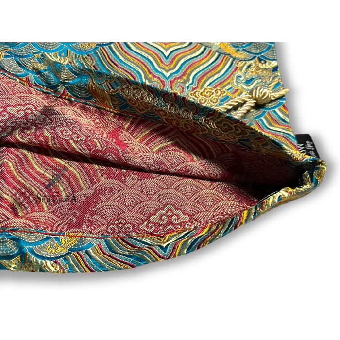 WOW SACCA PER VIOLINO DOPPIO STRATO 100% SETA JACQUARD NUBI ORIENTALI