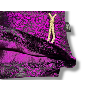 WOW SACCA PER VIOLINO DOPPIO STRATO 100% SETA JACQUARD FLOREAL VIOLET
