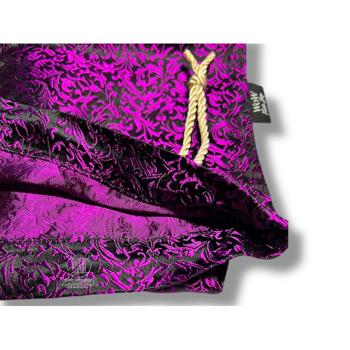 WOW SACCA PER VIOLINO DOPPIO STRATO 100% SETA JACQUARD FLOREAL VIOLET