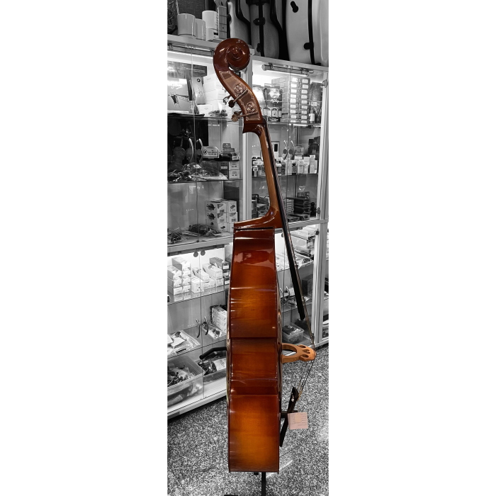 B120 CONTRABBASSO 4 CORDE 1/4  IN LAMINATO, FONDO BOMBATO